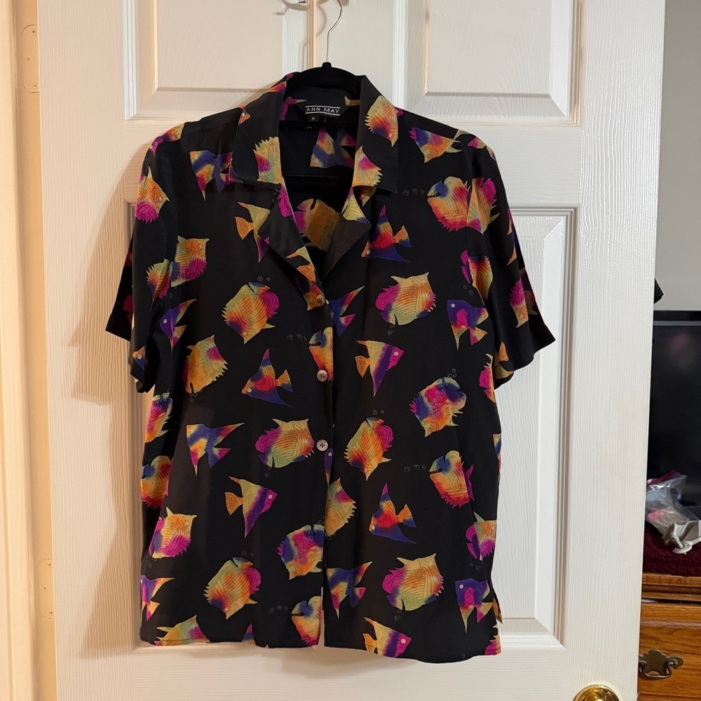 Vibrant Ann May Fish Print Shirt